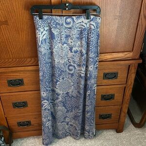 Belle Kim Gravel Vintage Floral Maxi Skirt Indigo A3823575